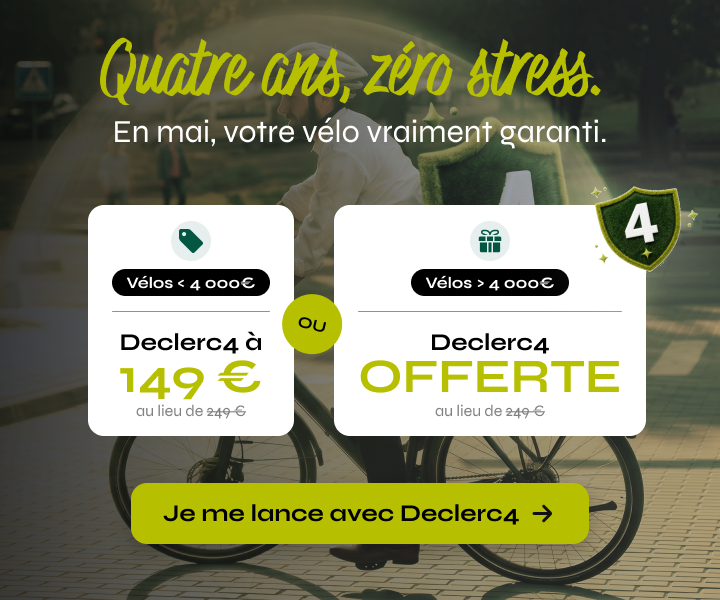 Quatre ans, zéro stress. Votre vélo, vraiment garanti.